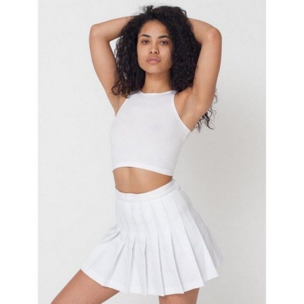 💕AMERICAN APPAREL💕 Tennis Skirt ~ White Large L NWOT - Picture 11 of 16